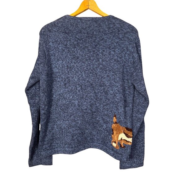 Vintage Dog Sweater, Eclectic 90s Knit Cardigan, Maximalist Cute Dog Cardigan - Picture 5 of 8